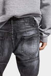 Black Brushed Steel Wash Tidy Biker Jeans image number 6