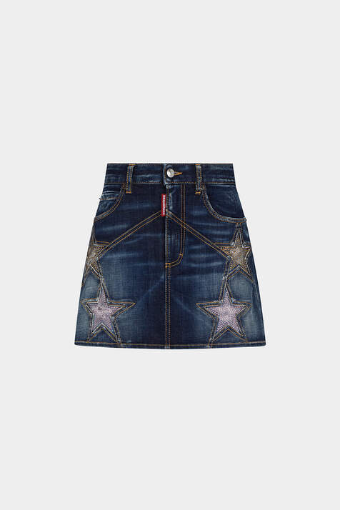 Medium Diamond Super Star Wash Denim Skirt