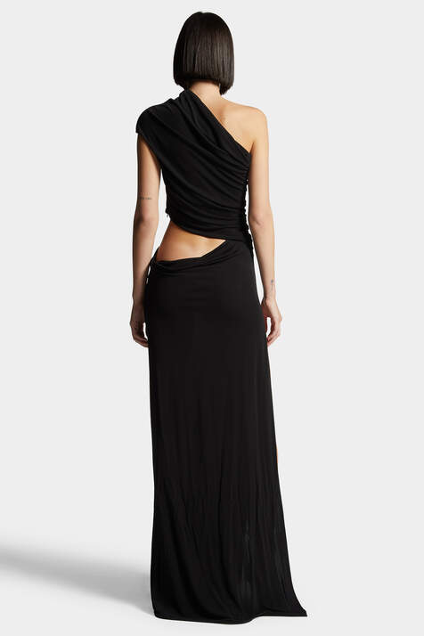 Crepe Viscose Jersey Asymmetrical Long Dress número de imagen 2