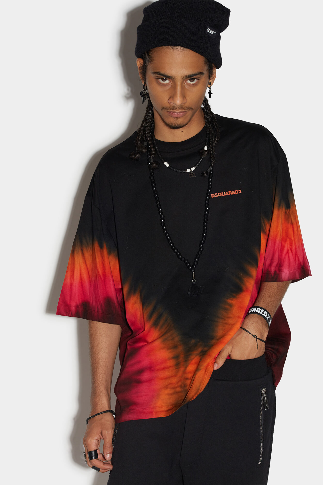 D2 Flame Dropped Shoulder T-shirt