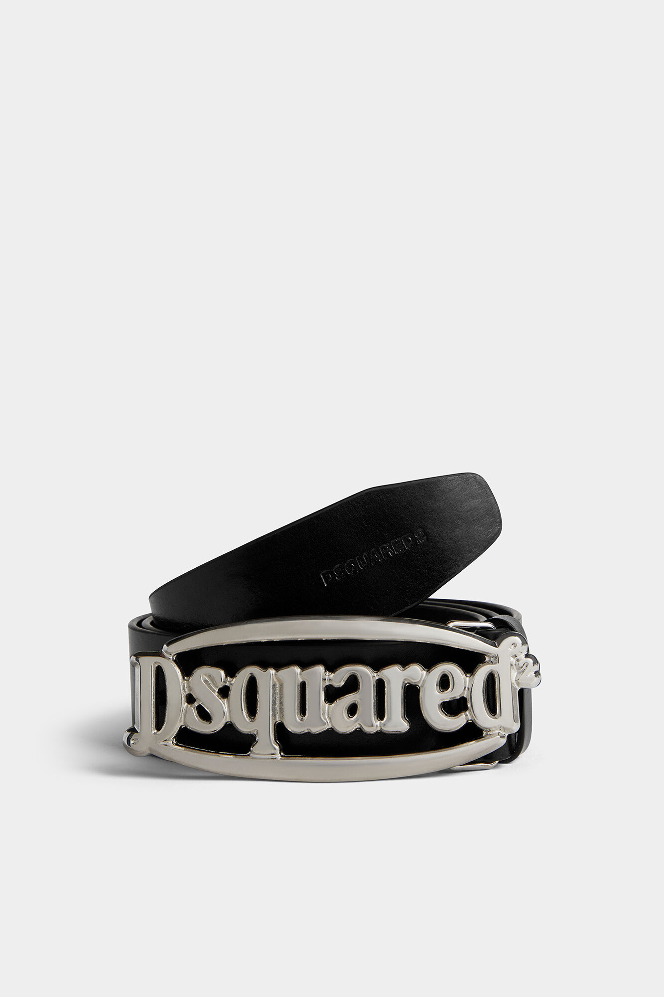 Dsquared2 logo-buckle leather belt - White