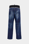 Medium White and Blue Spots Cut Off Loose Fit Jeans número de imagen 2