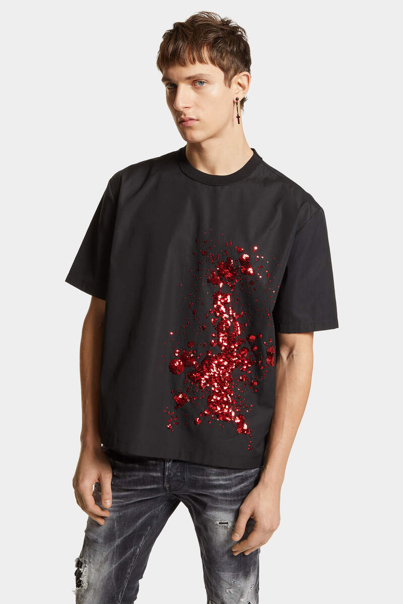 Creepy Embroidery Popeline T-Shirt image number 3