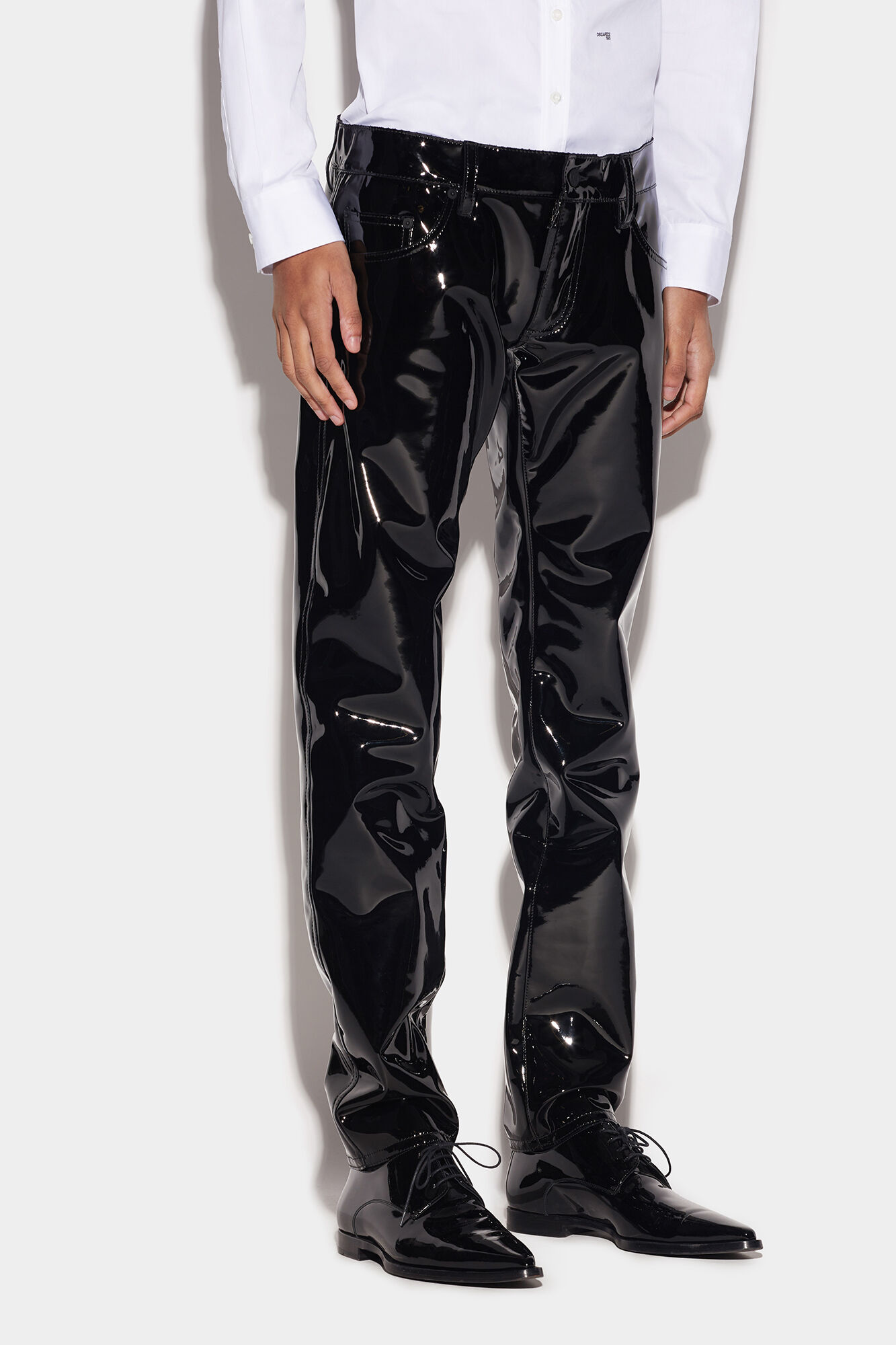 Vinyl Skinny Trousers from Pull and Bear on 21 Buttons