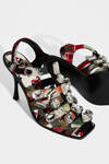 Graphic Jacquard Heeled Sandals image number 4
