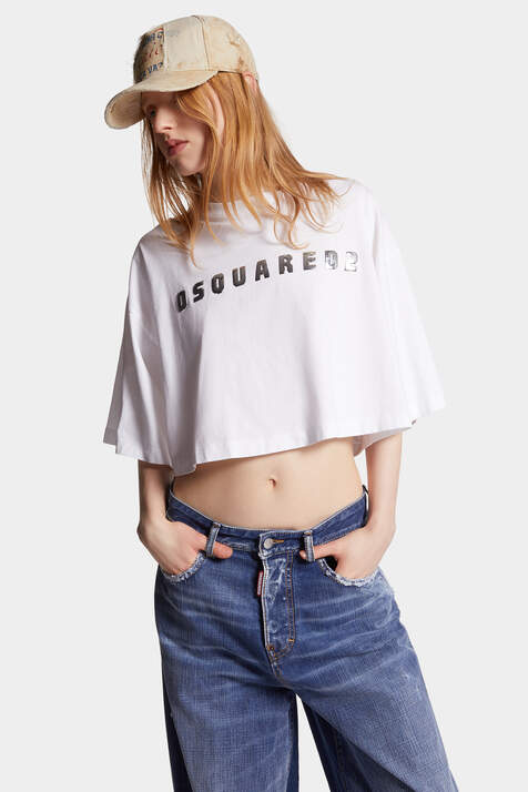Dsquared2 Cropped Oversize Fit T-Shirt