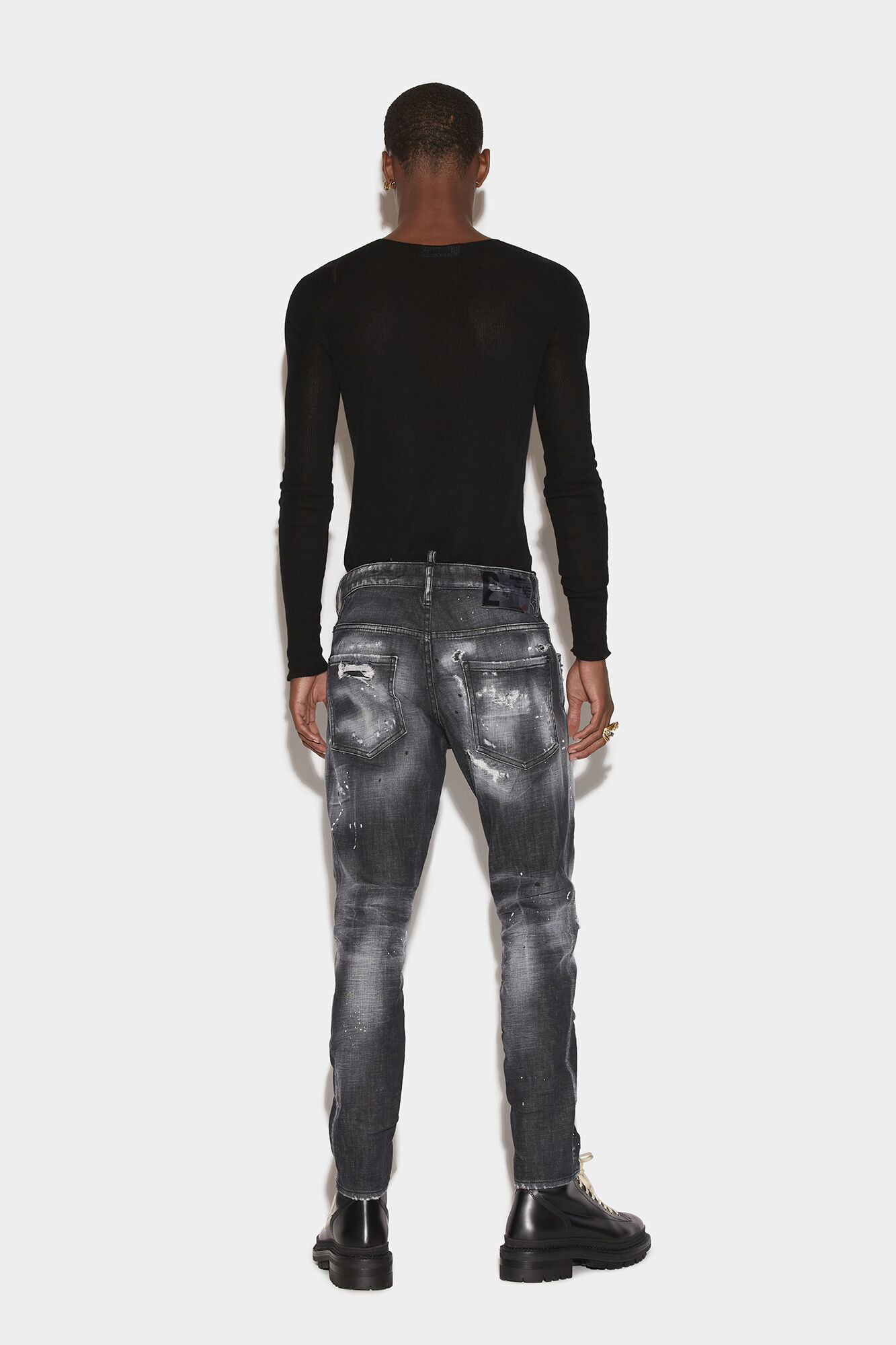 DARK RIPPED WASH SKATER JEANS | eclipseseal.com