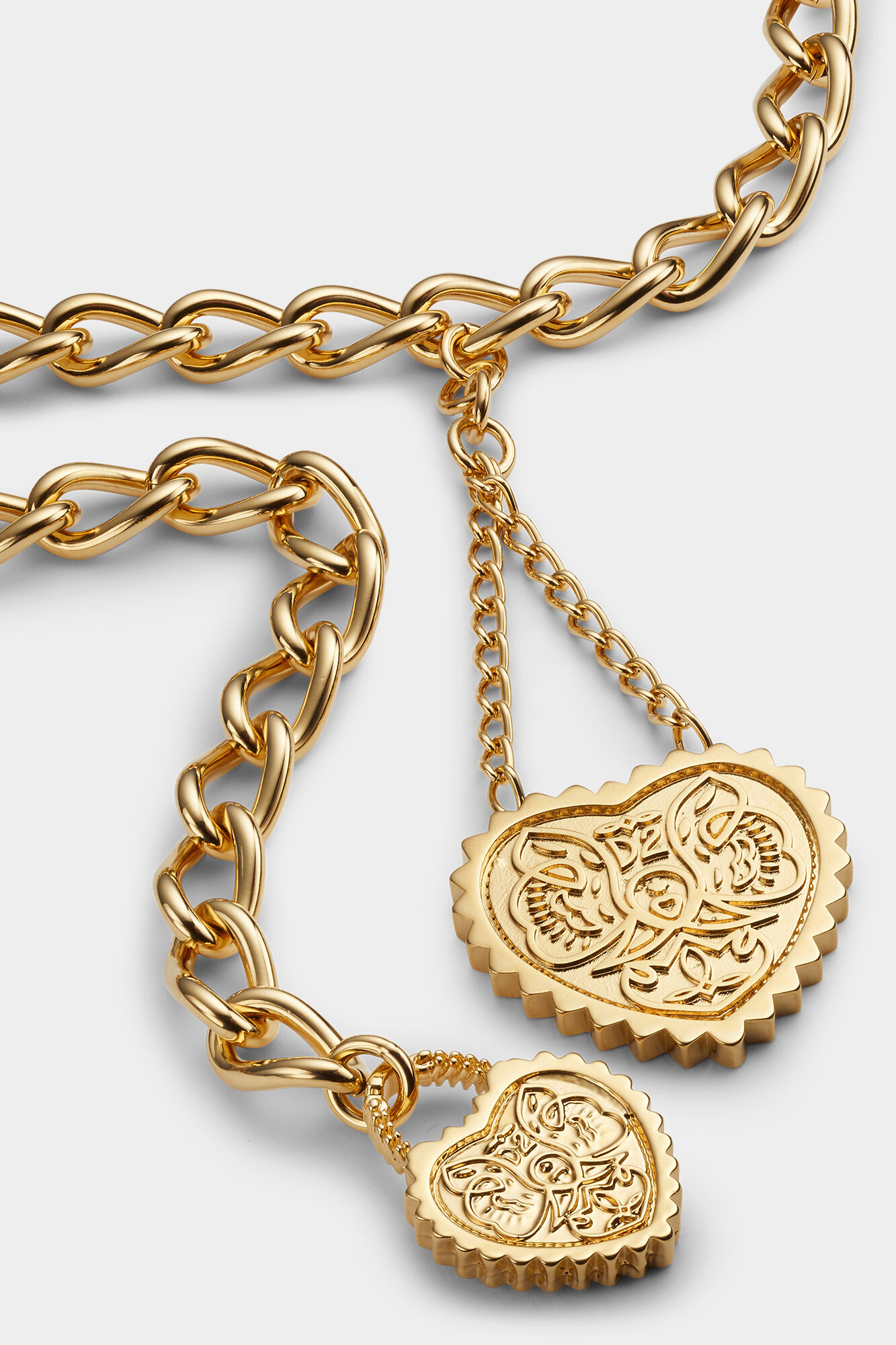 Dsquared2 heart-pendant chain-link belt - Silver