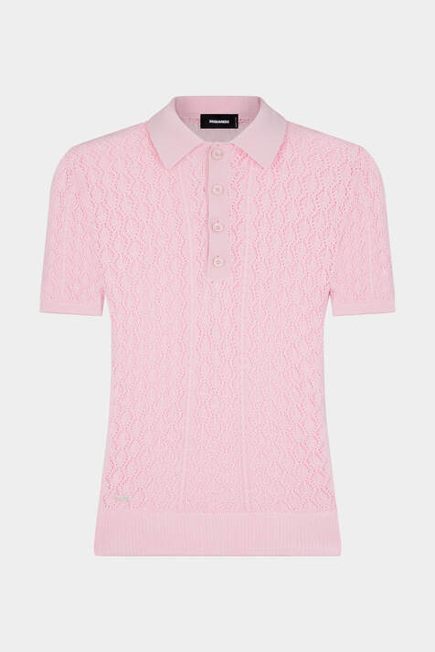 Knitted Openwork Cotton Polo Shirt  numéro photo 3