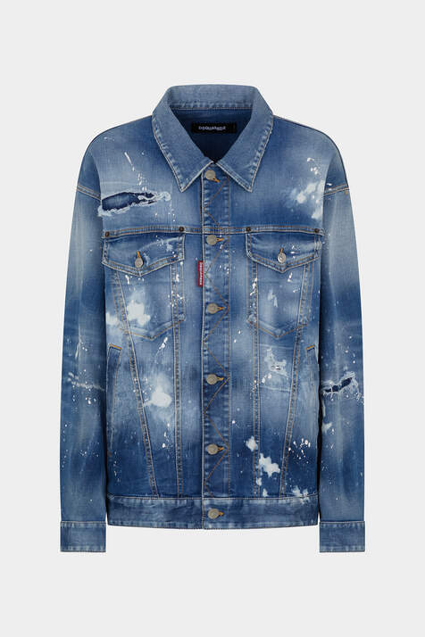 Medium Ice Spots Wash Over Jeans Jacket