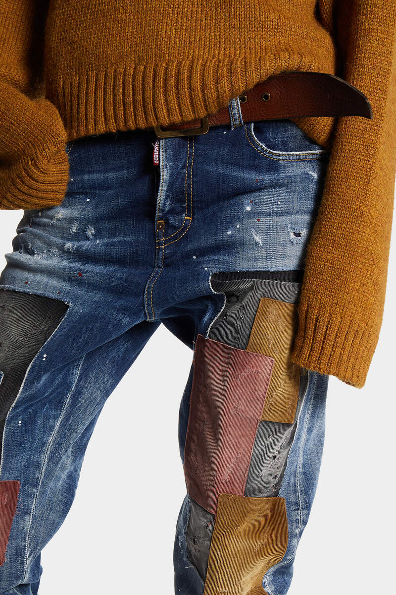 Medium Corduroy Patches Wash Kawaii Jeans图片编号5