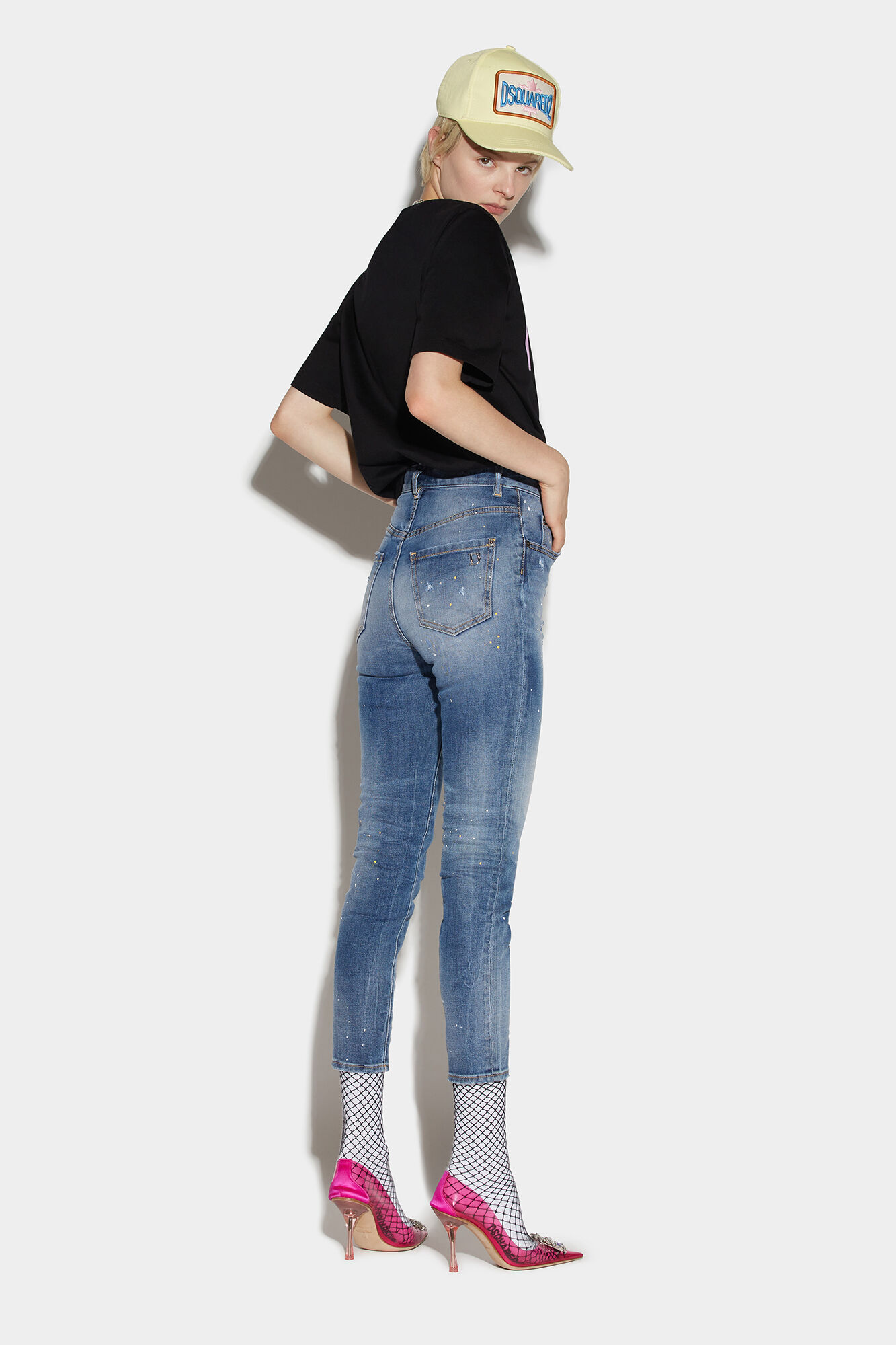 Medium Wash High Waist Cropped Twiggy Jeans