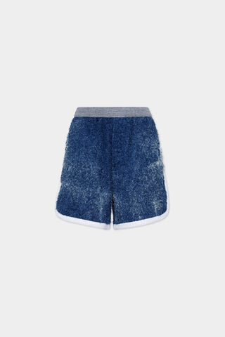 Denim Fur Short Pants