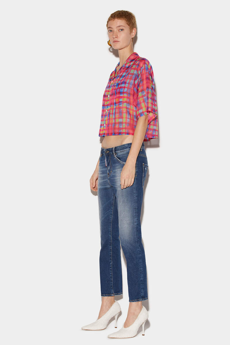 Medium Clean Wash Cool Girl Cropped Jeans immagine numero 3