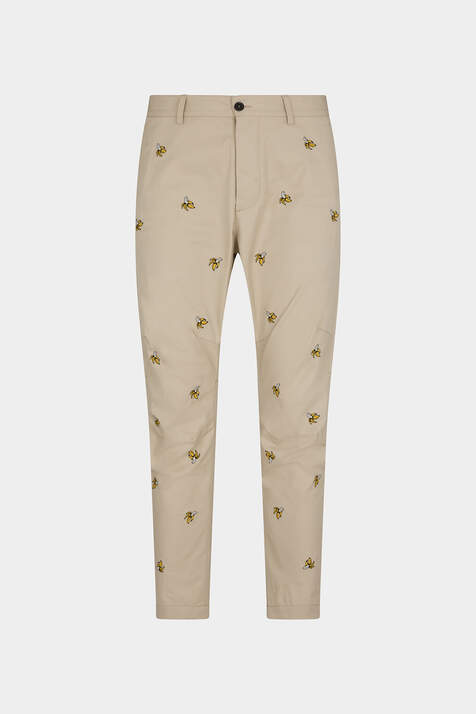Embroidered Fruits Sexy Chino Pants