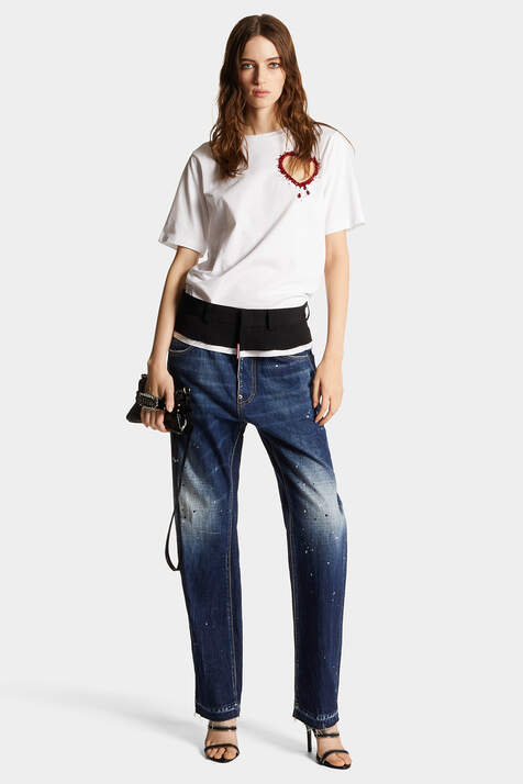 Medium White & Blue Spots Loose Jeans image number 3