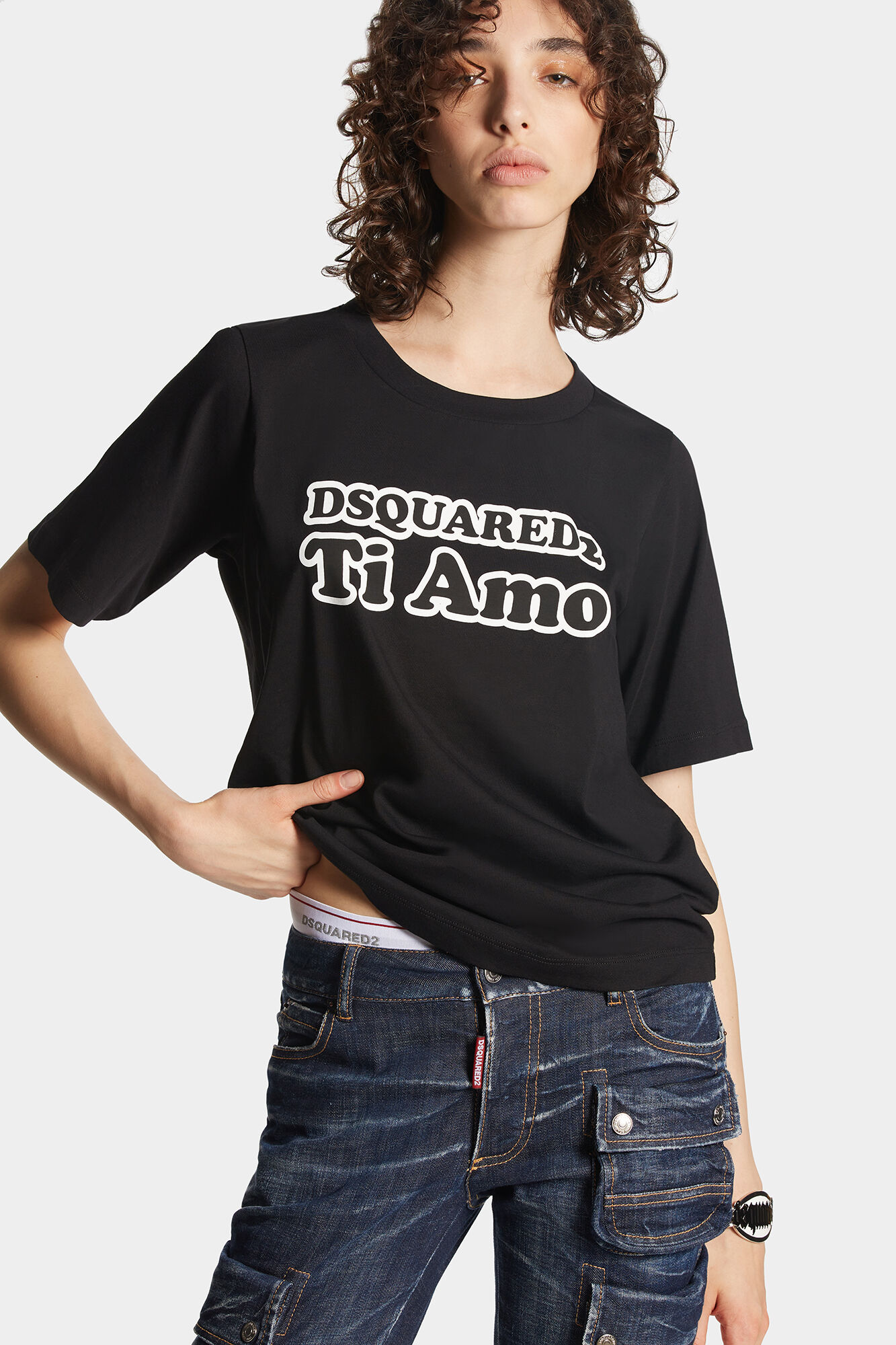 新品 ディースクエアード 黒 Tシャツ DSQUARED2 sport edtnTシャツ/カットソー(半袖/袖なし)