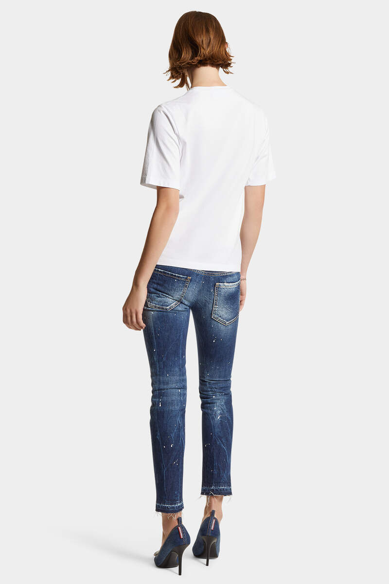 Medium White & Blue Spots Sharpei Jeans图片编号4