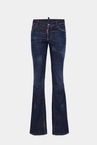 Dark Clean Wash Medium Waist Flare Jeans