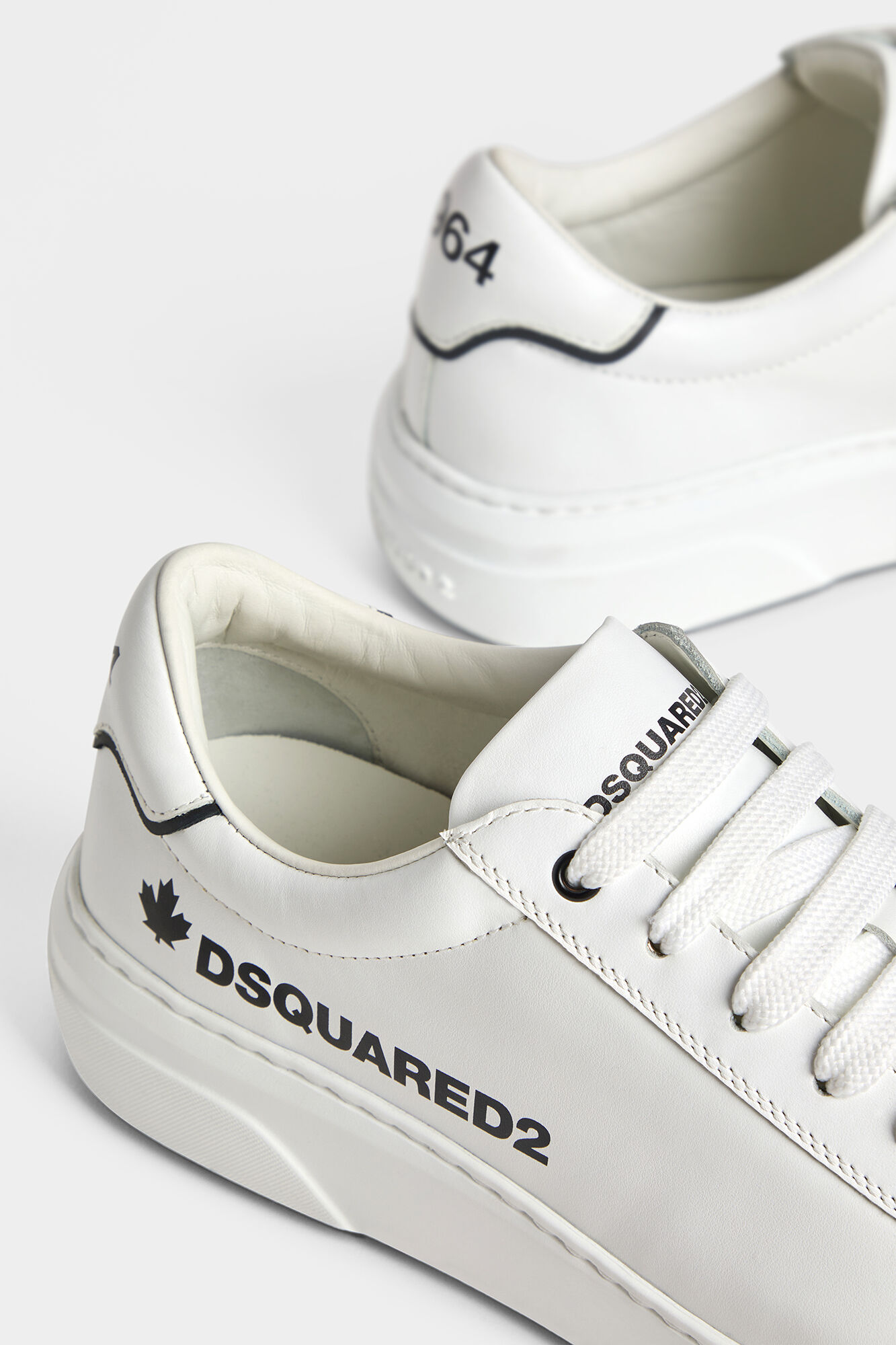 DSQUARED2 White leather Bumper sneakers-