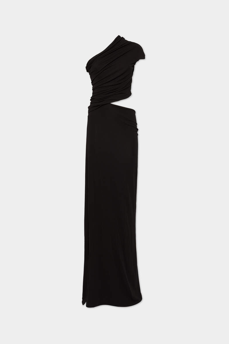 Crepe Viscose Jersey Asymmetrical Long Dress numéro photo 1