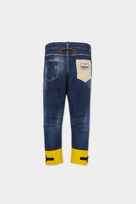 Dark Easy Ripped Wash Fisherman Bottom Cuffs Jeans image number 2