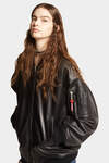 Leather Oversize Bomber Jacket image number 5