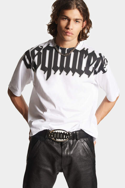 Men's luxury T-Shirt - White Dsquared2 T-Shirt with black inscriptions