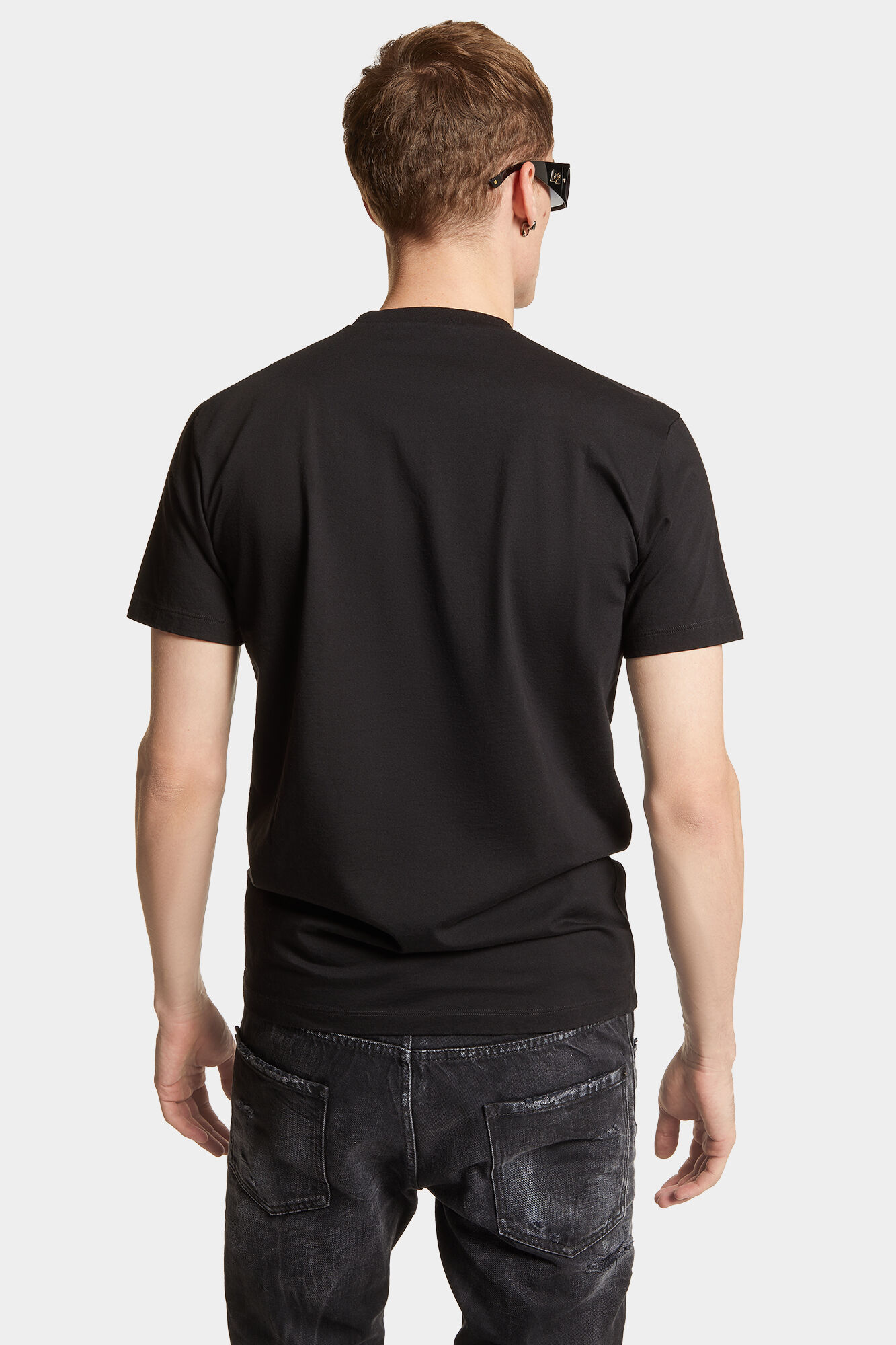 【大人気低価】年末セールDsquared2 21/22AW後染ロゴTシャツ黒XL トップス