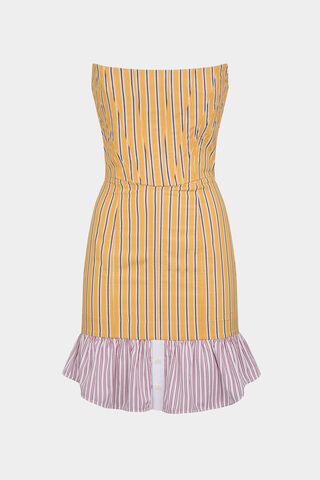 Preppy Striped Bustier Dress