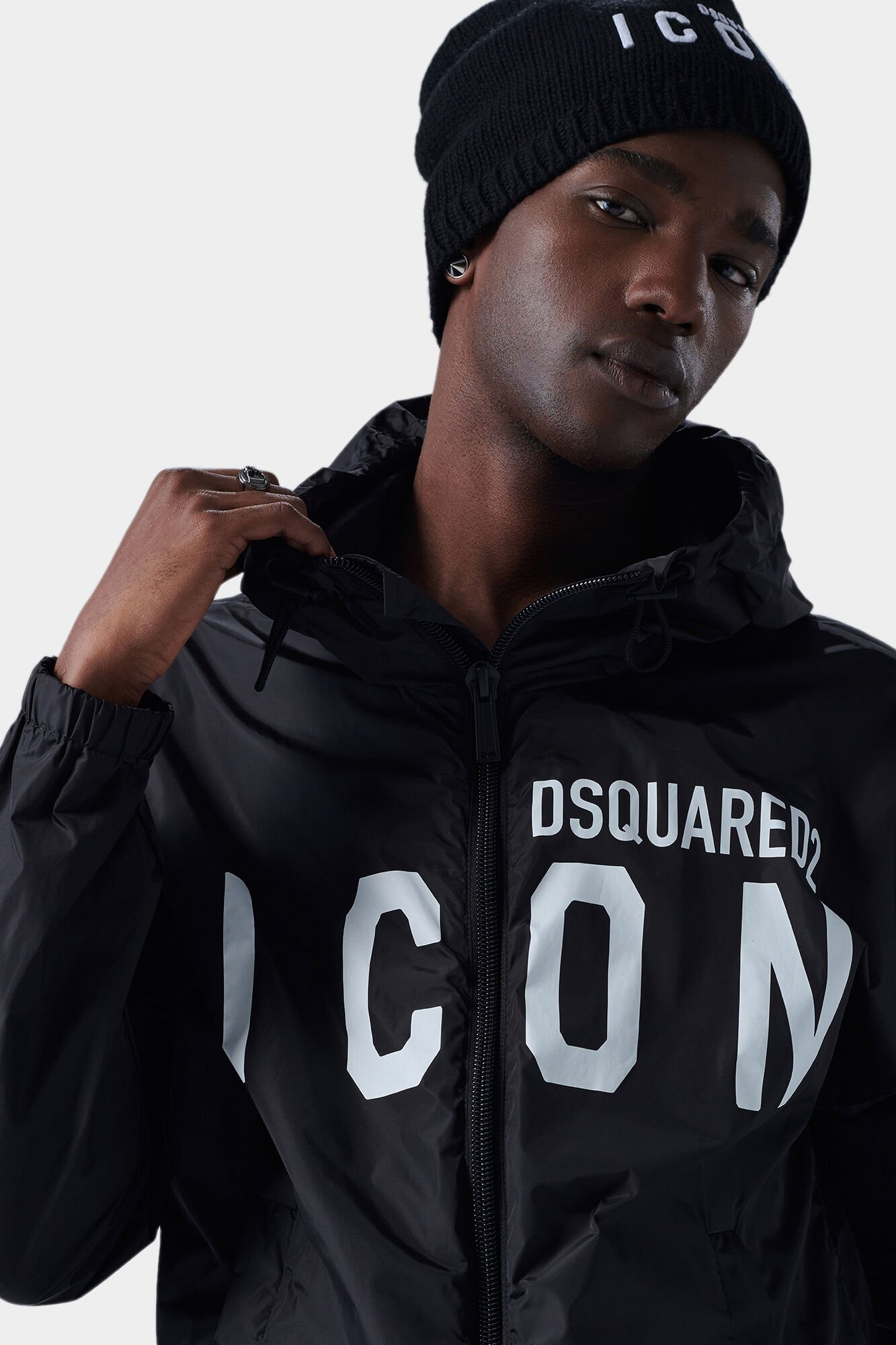 Dsquared2 Icon colour-block logo-print jacket - Black