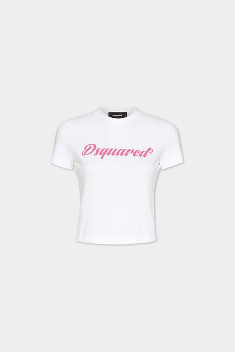 Pink Printed Lettering Mini Fit T-Shirt