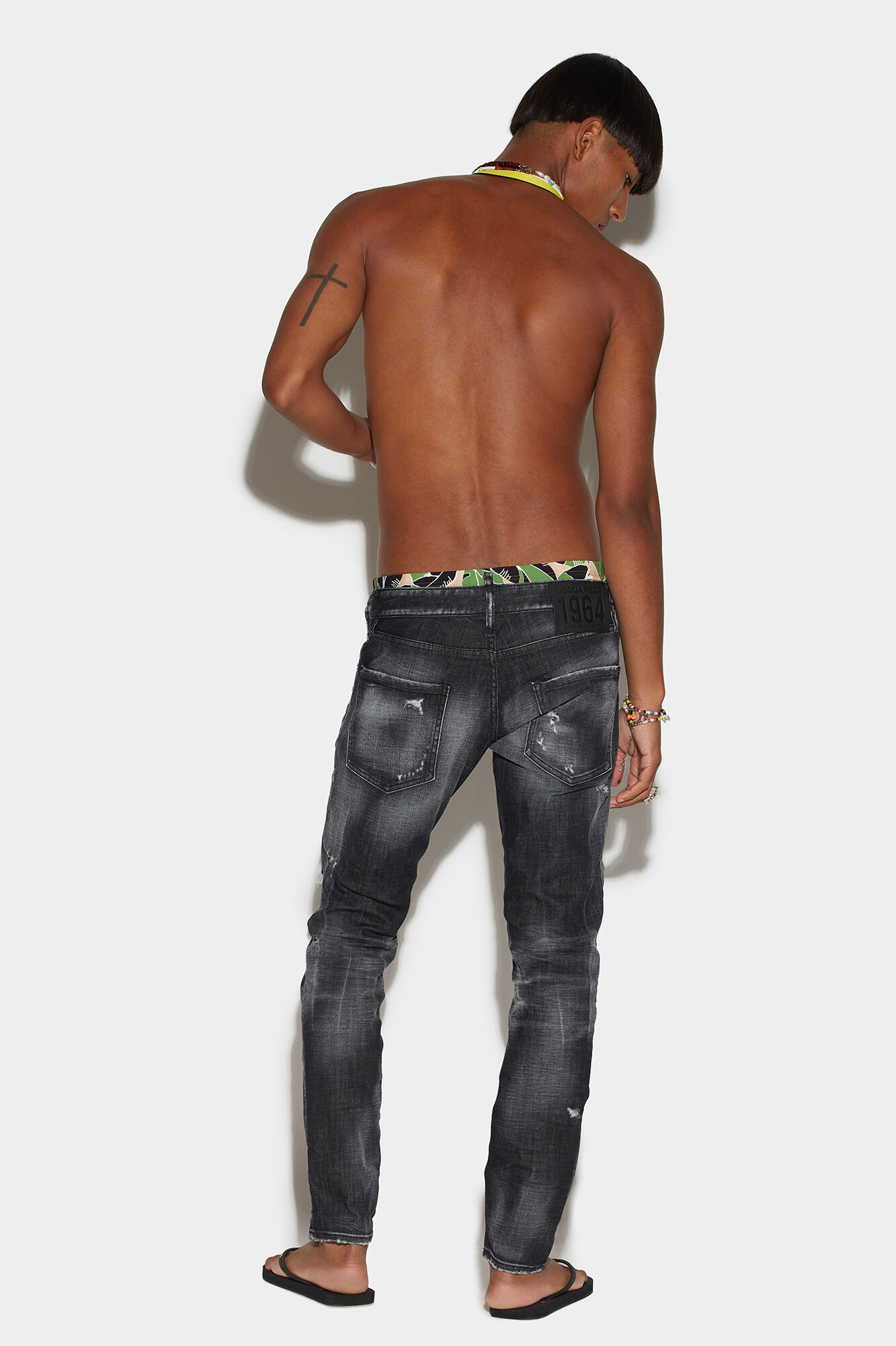Black Ripped Knee Wash Sexy Dean Jeans