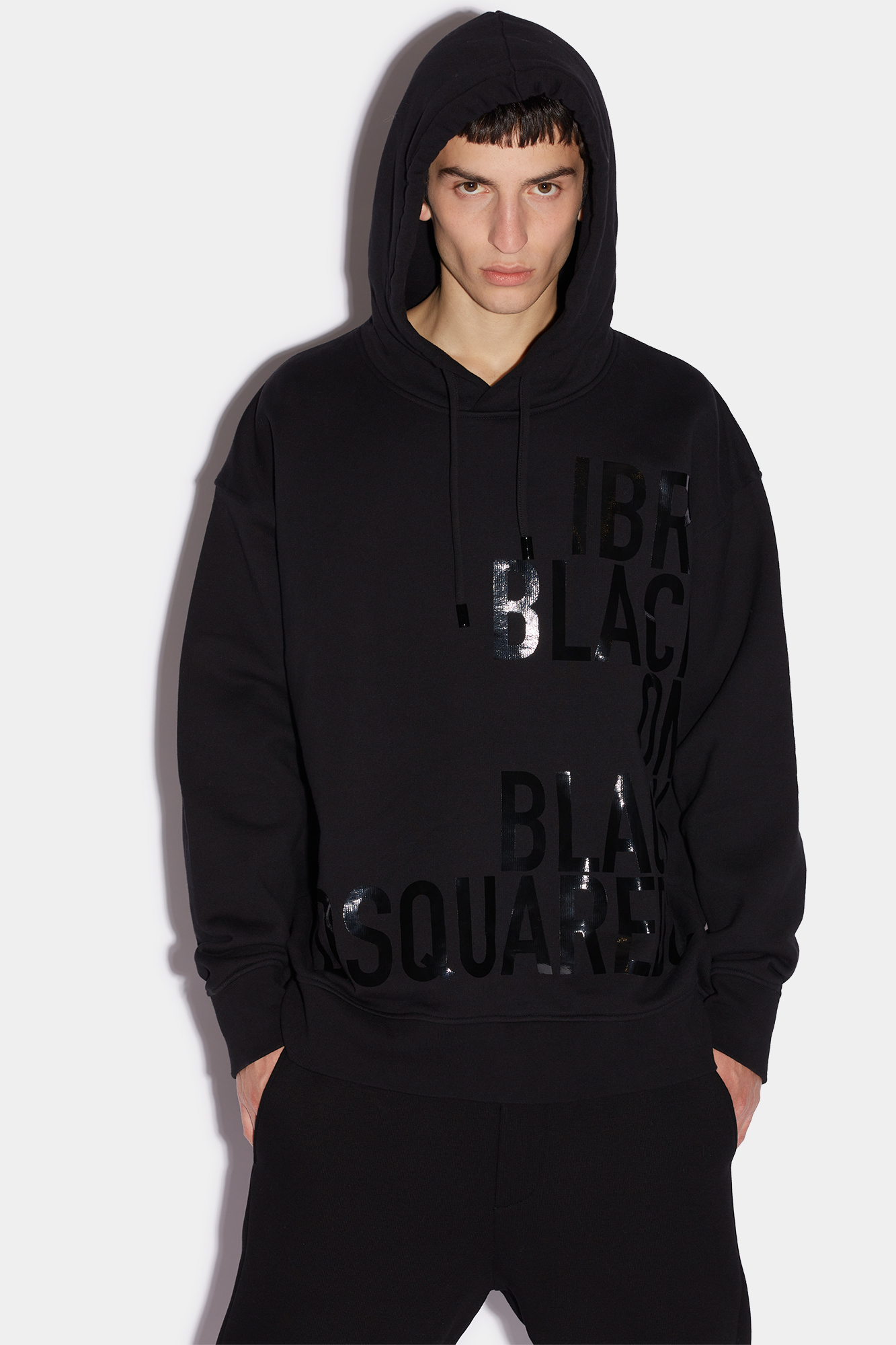 Dsquared2 Ibra Black On Black Slouch Fit Sweatshirt | ModeSens