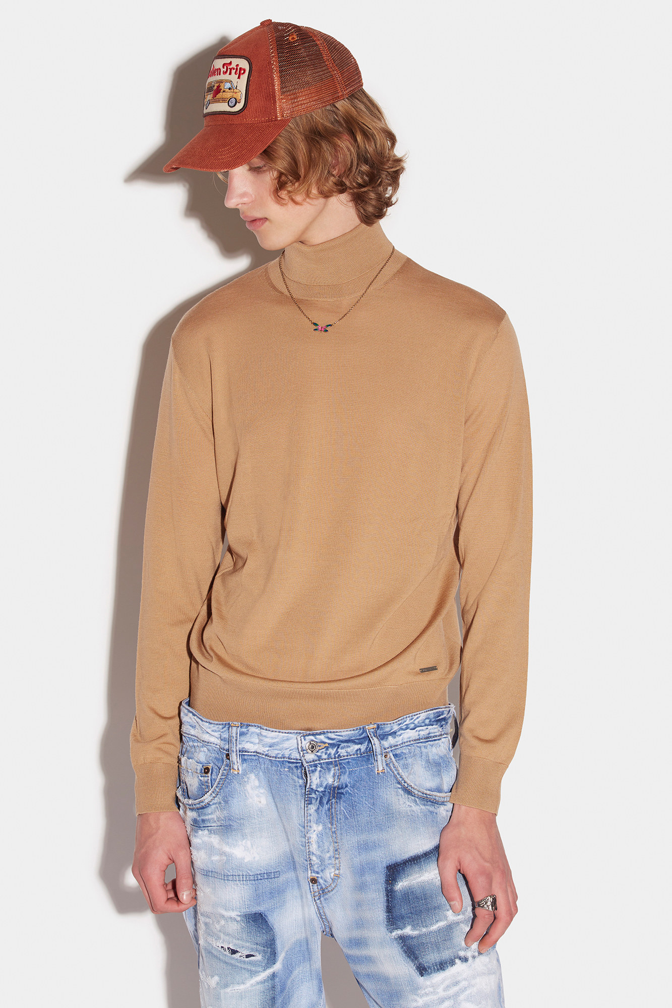 Dsquared2 D2 Turtleneck Pullover In Beige | ModeSens