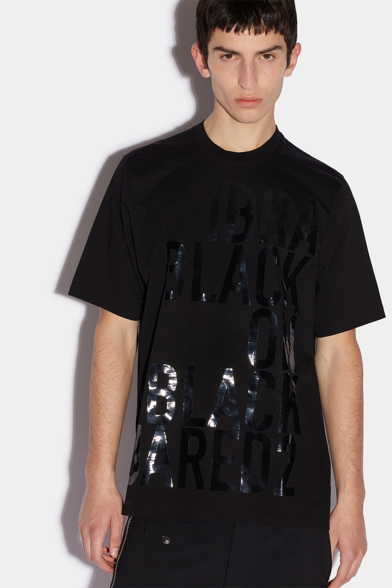 Dsquared2 Ibra Black On Black Slouch Fit T-shirt | ModeSens