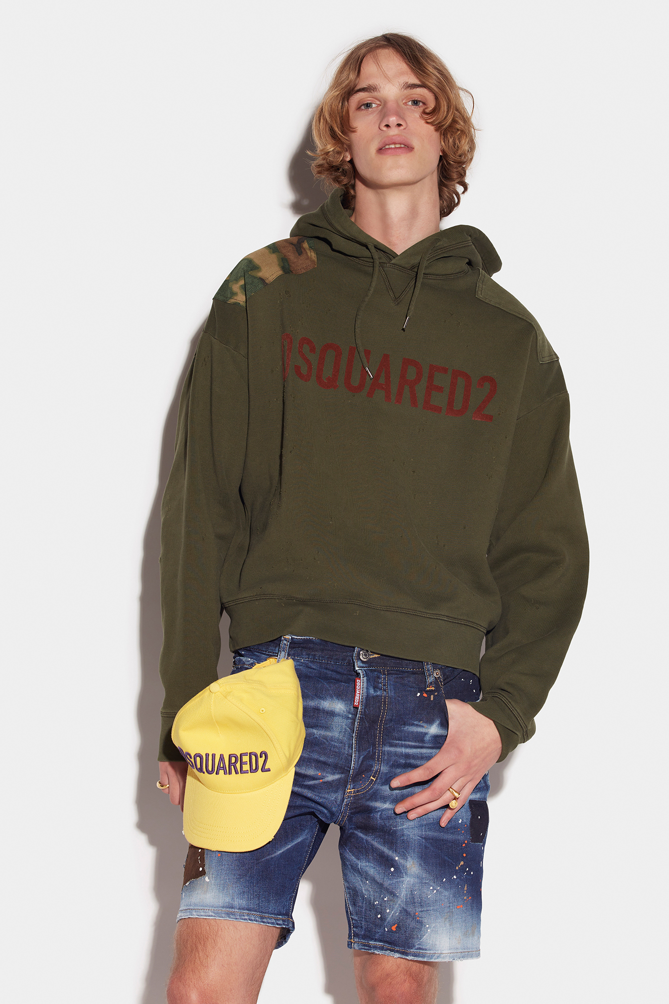 Dsquared2 D2 Patch Hoodie In Green | ModeSens
